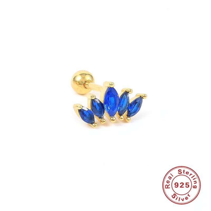 S925 Sterlingsilber Einzelne Krone Ohrknorpel Stecker Ohrringe Bestseller Mode Diamant Gewinde Ohrpiercing Damen Ohrringe