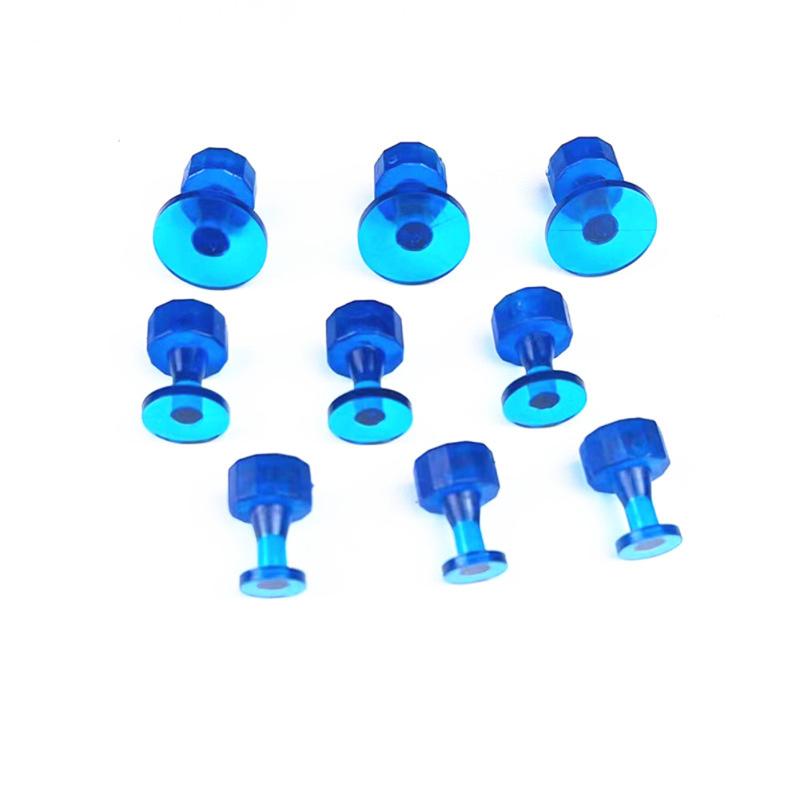 9pcs Car Pit Puller Pulling Tabs Transparent Gasket Dent Repair Hail Dent Removal Tools Paintless