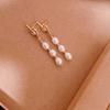 Pearl Tears Tassel Long Natural Freshwater Pearl Earrings Ins Niche 11k Gold Knot Stick Earrings Female Silver Needle