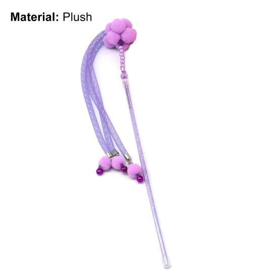 Cat Wand Toy Plush Exercise Training Pet Kitten Teaser Interactive Stick Toy with Bell for Indoor