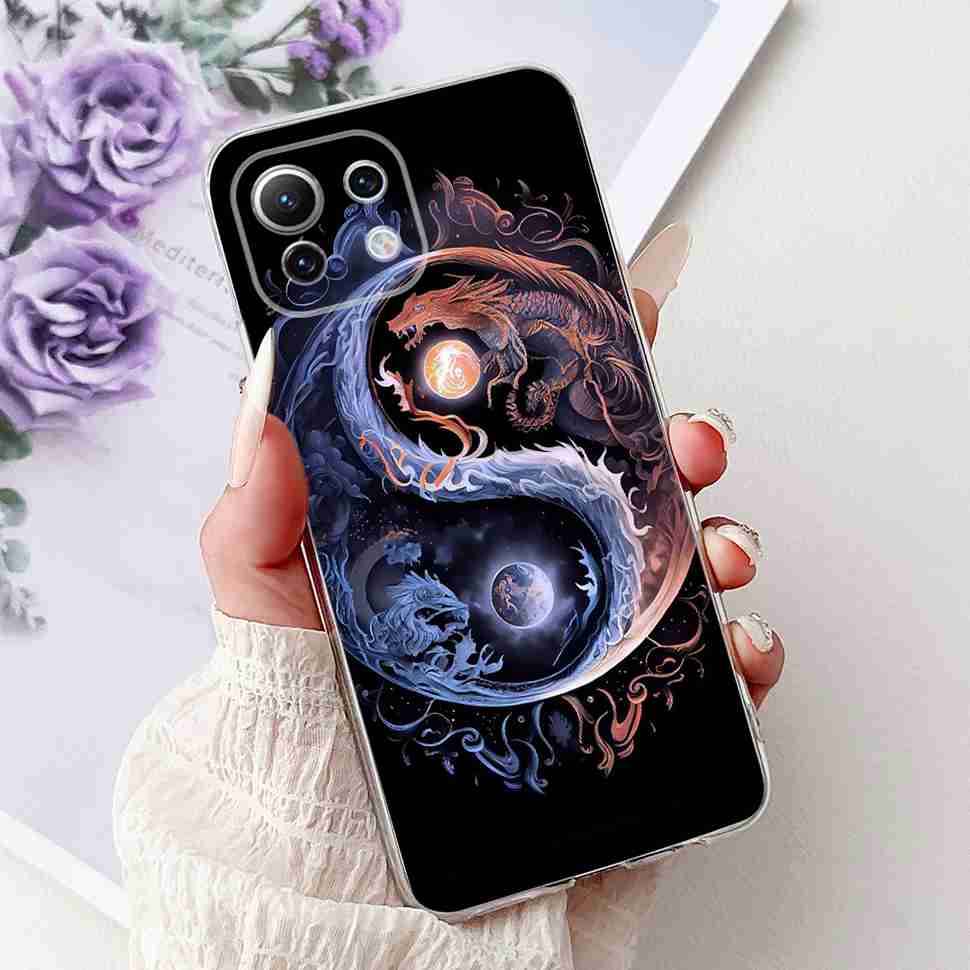 For Xiaomi Mi 11 Lite 4G Case M2101K9AG Colorful Flower Butterfly Soft Silicone TPU Cover For Xiaomi Mi 11Lite 5G 6.55" Bumper