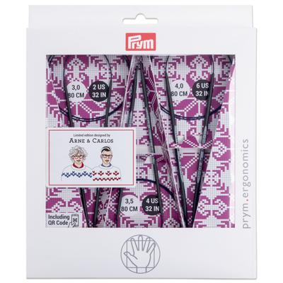 Knitting Needles Carbon Ring Needle Set of 3 80cm "Ergonomics 3.0mm/3.5mm/4.0mm"