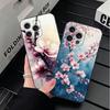 Cherry Blossom Sakura Fashion Soft Phone Case for iPhone 16 16E 17 Air 15 Pro Max 14 Plus 13 Mini 11 12 7 Black Cover Back Shell