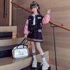 Vestito da baseball Vestito da ragazza Moda Primavera Autunno Vestiti Preppy JK Gonna a pieghe Giacca in 2 pezzi + gonna