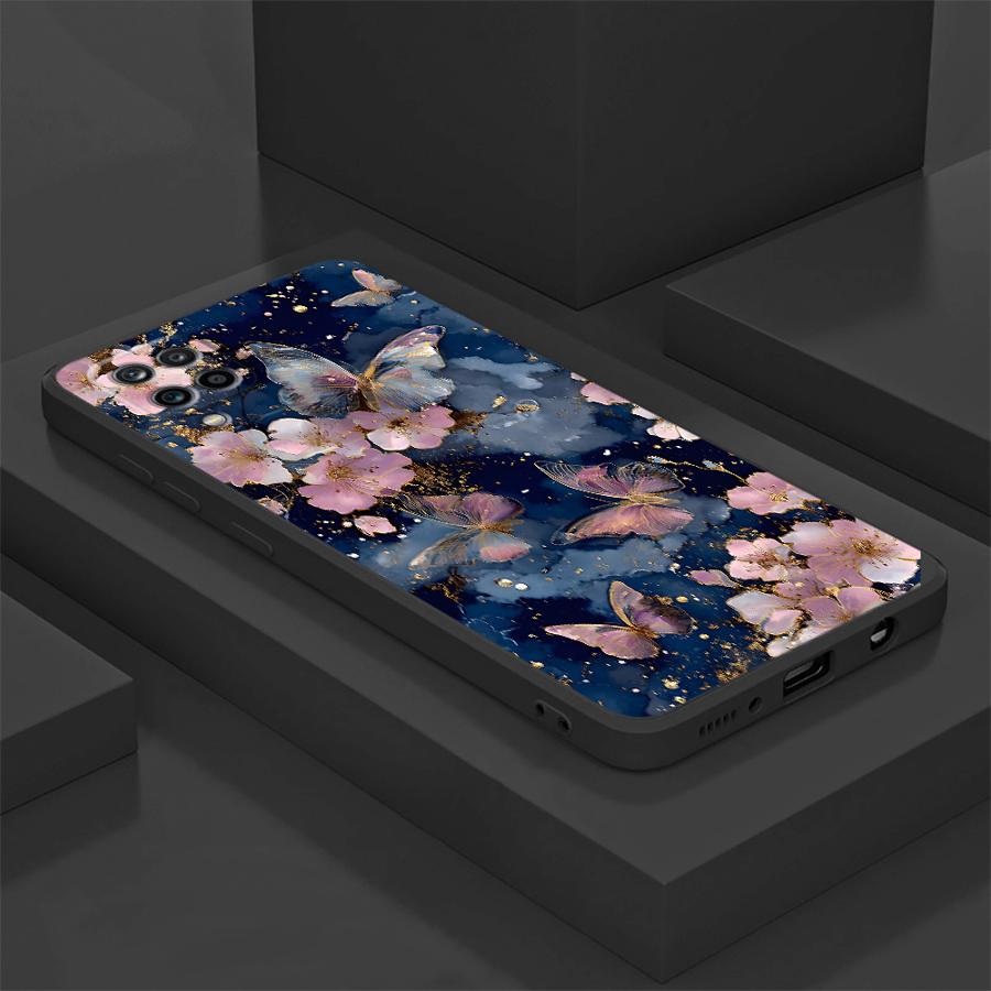 Case for Samsung Galaxy A12 A50 A05 A06 A16 A40 A70 A13 A20 A17 A15 A04 Funda Phone Cover Creative Cartoon Butterfly