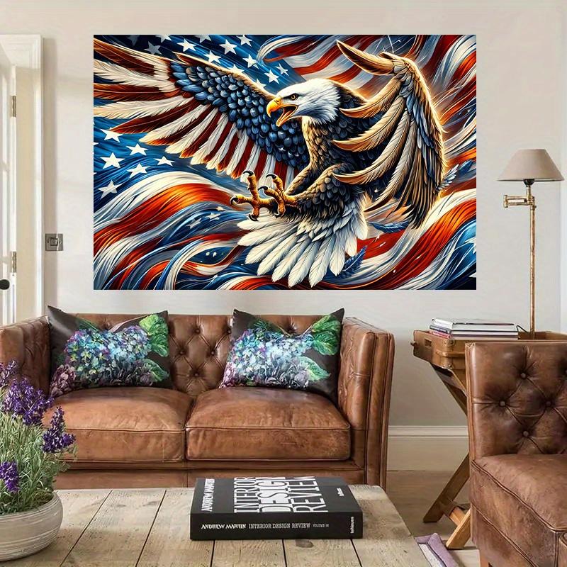 Eagle Flag Tapestry Multi Purpose Multi Size Wall Art Flat Print for Home Office Decor Party Banner
