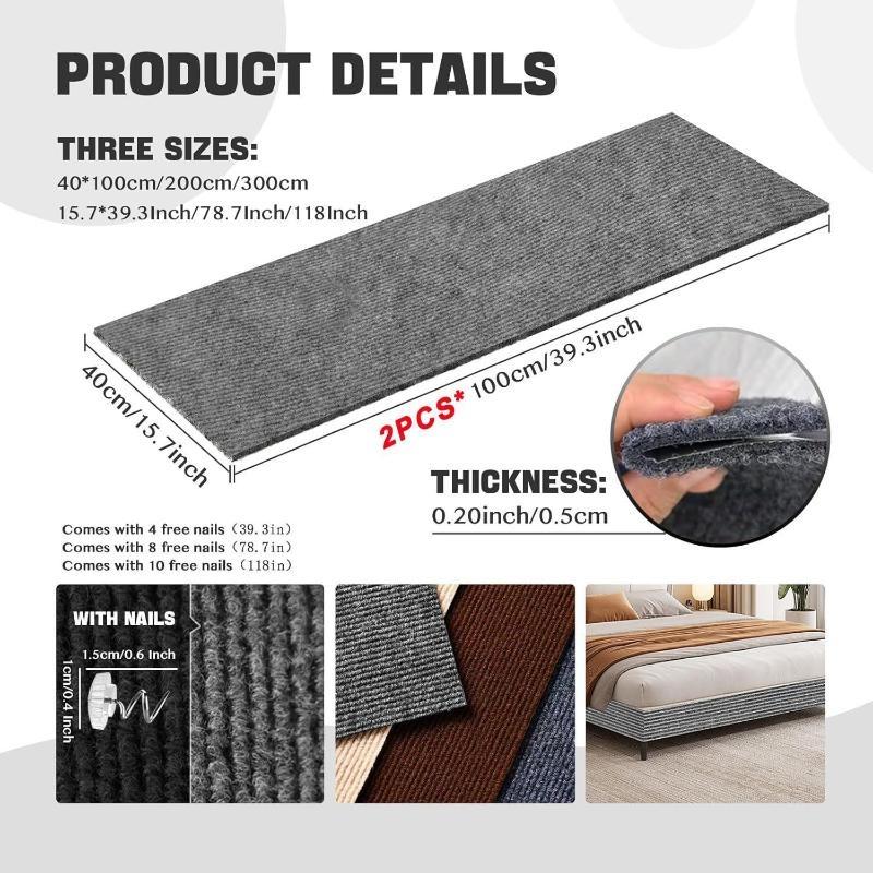 Light Grey Cat Scratch Mat Self Adhesive Carpet Roll Wear Resistant Cat Scratcher Pad For Sofa Furniture Wall Protection