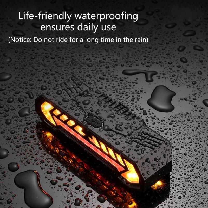 Rechargeable Bicycles Tail Light With Wireless Remote Control And Turn Signal Projection For Enhances Cycling Safety