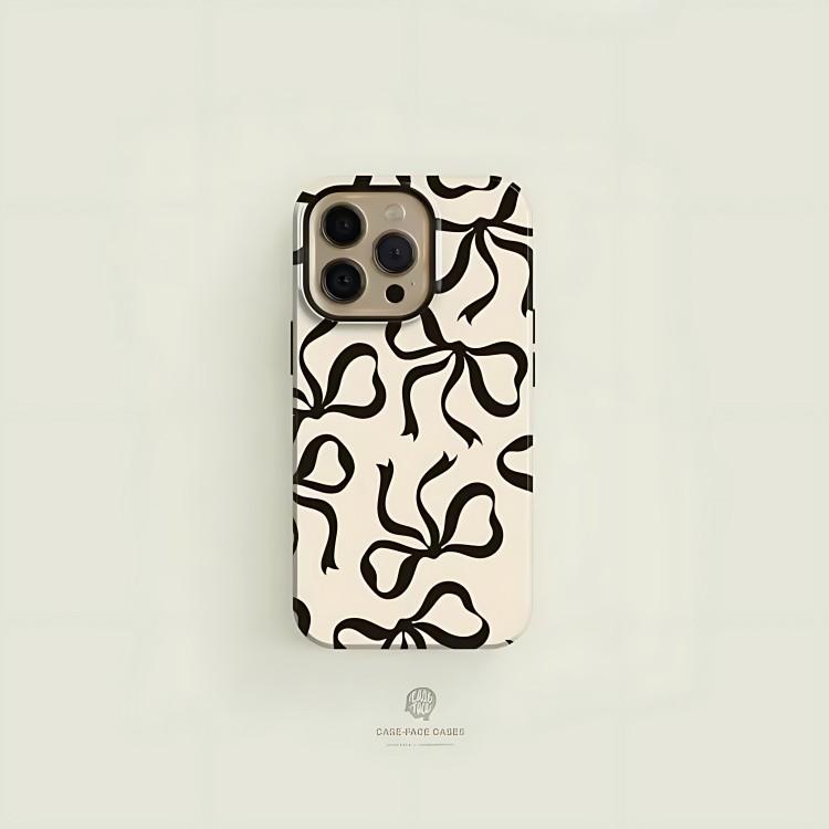 

Черный Бант Чехол для Телефона для iPhone 17 17e 16e 16 15 14 13 12 11 X XS XR XSMAX 7 8 Air Pro Max Plus Двухслойная Задняя Крышка iPhone 11