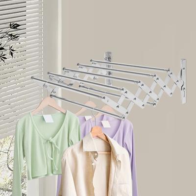 Stainless Steel Wall Mounted Laundry Drying Rack, Clothes Hanger Rack, Retractable Clothes Rack Installed In Bedrooms, Stores