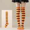 Damen Overknee Socken mit Kreuzstreifen für Halloween, Weihnachten, Karneval, Tanz und Japanische Festivals