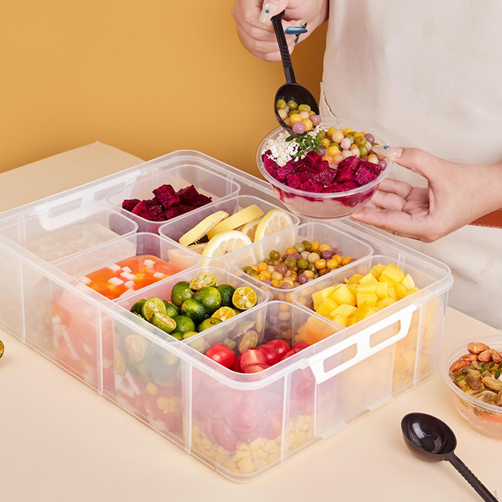 Condiment Server Seasoning Jars Removable Dividers Versatile with Handle Storage Containers