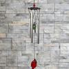 Bird Wind Chimes for Outside Stained Glass Bird Hanging Windchime with 4 Tubes for Balcony Garden Porch Backyard Decor