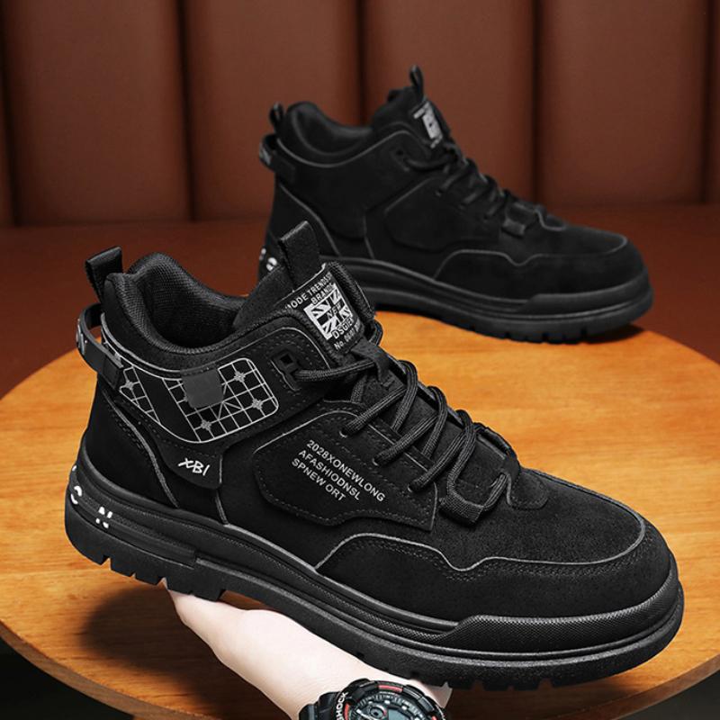 Fashion Men Shoes 2024New Fashion High Top Leather Casual Shoes Men's Non-slip Platform Hiking Climbing Sports Shoe Zapatillas De Hombre