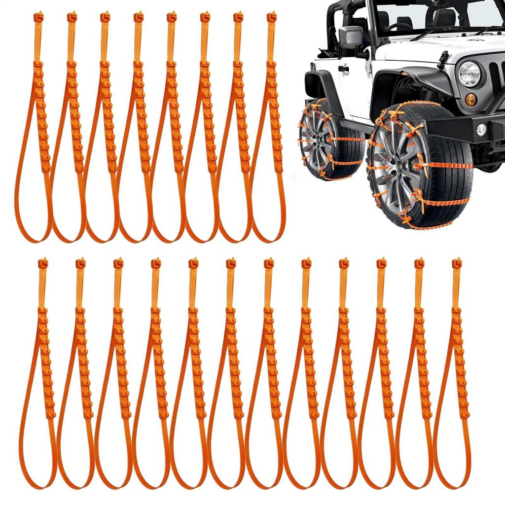 20Pcs Anti-Skid Snow Chains Automotive Tire Zip Ties for Snow Wheel Anti-Slip Chains for Sedan SUV Truck Outdoor Winter Driving
