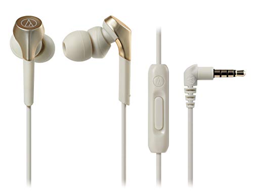 Audio-Technica ATH-CKS550XiS CG Earphones Wired for Smartphones Canal Type Heavy Bass High Resolution Sound Source Compatible Champagne Gold