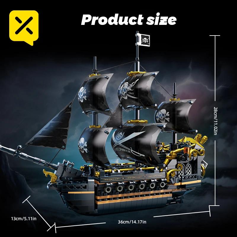 

Pirate Ship Building Blocks Vessel Sailboat Model Bricks City Traffic Series Creative Desktop Decoration Toys For Children Gifts 89136