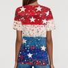 Women's T Shirt Tee Independence Day Printed Button Short Sleeve Tunic Daily Weekend Fashion Basic V- Neck Regular Top