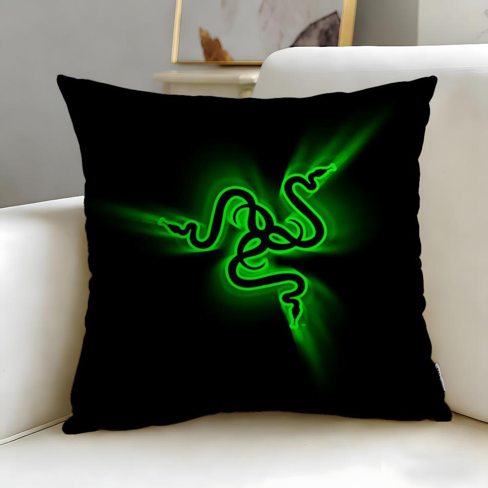 Classic Electronic Brand Razer Cushion Cover Soft & Easy-Wash Pillow Case – Versatile for Couch, Bed, Travel and Office