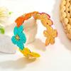 Colorful Woven Flower Bangle Vintage Hand Ring Handmade Raffia Grass Bracelet  Daily