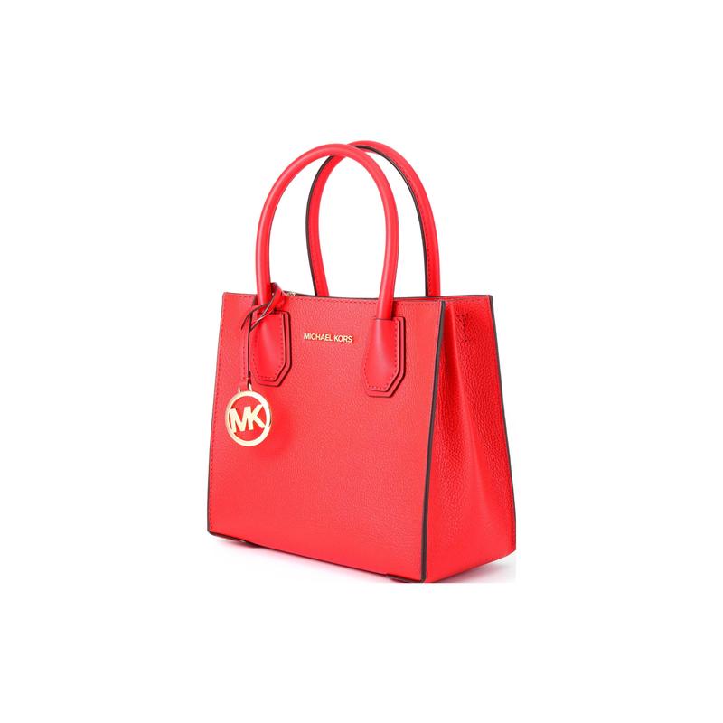 Michael Kors Crossbody Bag Mercer Letter Logo Pendant Pebbled Detachable Shoulder Strap Leather Tote Tote Shopping Hand-held Shoulder Medium Women's