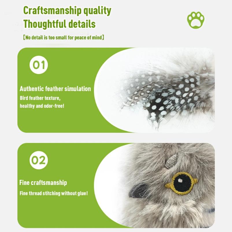 Chirping Bird Catnip Toy Flapping Bird Interactive Cat Exercise Toys Active Moving Pet Plush Toy For Indoor Kitten