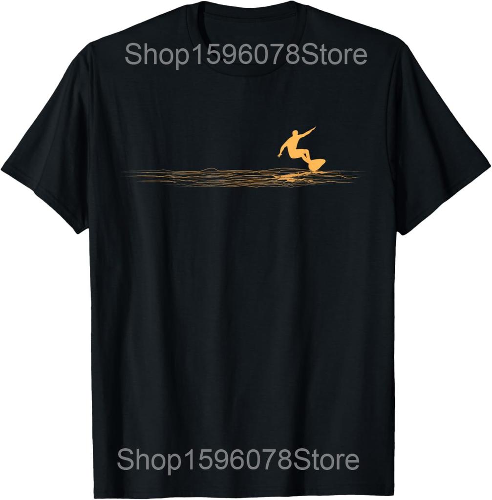 Surfboard Vintage Surfing Surfers Wave  Lover Beach T Shirts Men Streetwear Tee Short Sleeve Unisex Loose Clothing