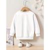 Cartoon Space Print Crew Neck Sweatshirt - Fabric Casual Active Pullover for Children - Regular Fit Applique Alphabet Pattern
