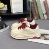 Platform sports casual shoes autumn and winter new round head fleece heightening board shoes