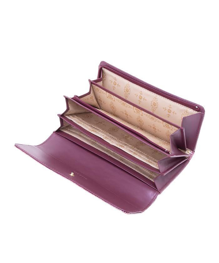 Flap Long Wallet Rose Heart Ladies Lavender [Anna Sui] (New)