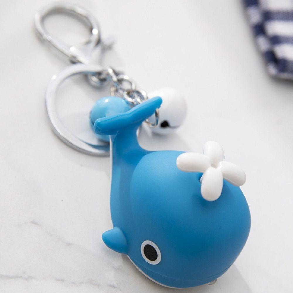 Cute Sea Whale Sounds Light Keychain Cartoon Animal Creative Key chain For Small Gift