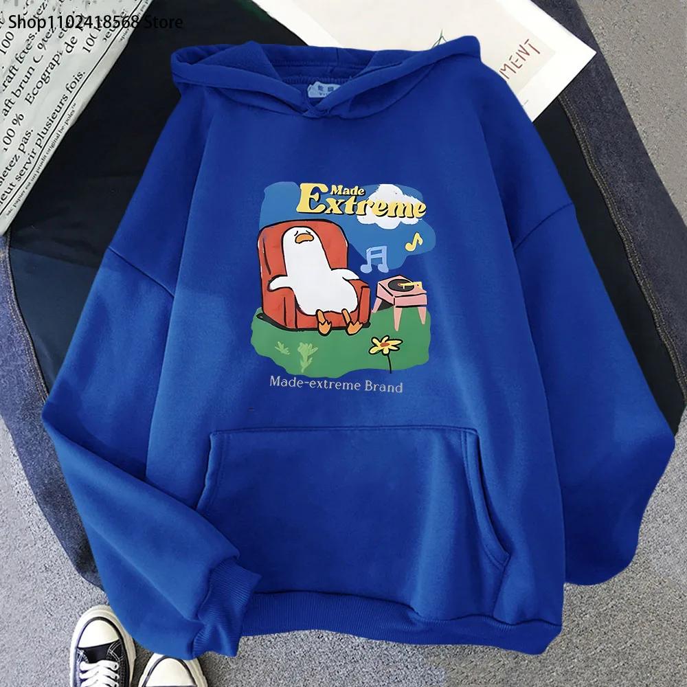 Kawaii Duck Made-extreme Brand Hoodies Cartoon Anime Graphic Sweatshirts Autumn Winter Women Men Clothing Y2k Sudaderas
