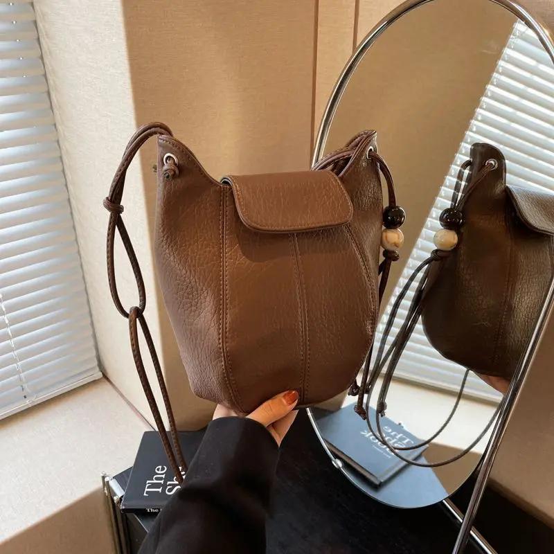 Women's Leather Crossbody Bag All Shoulder Bag First Layer Cowhide Candy Color Fashion Mobile Phone Bag New