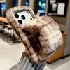 Winter Fluffy Plush Phone Case For iPhone 17 Pro Max 16 15 14 13 Pro Max Air Warm Furry Hand Wrist Soft TPU Silicone Back Cover