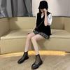 Fashion Female Short Shoes White Empty Round Toe High Quality Pu New In Women's Ankle Boots Designer Luxury Boot Spring 2024 Hot Booties