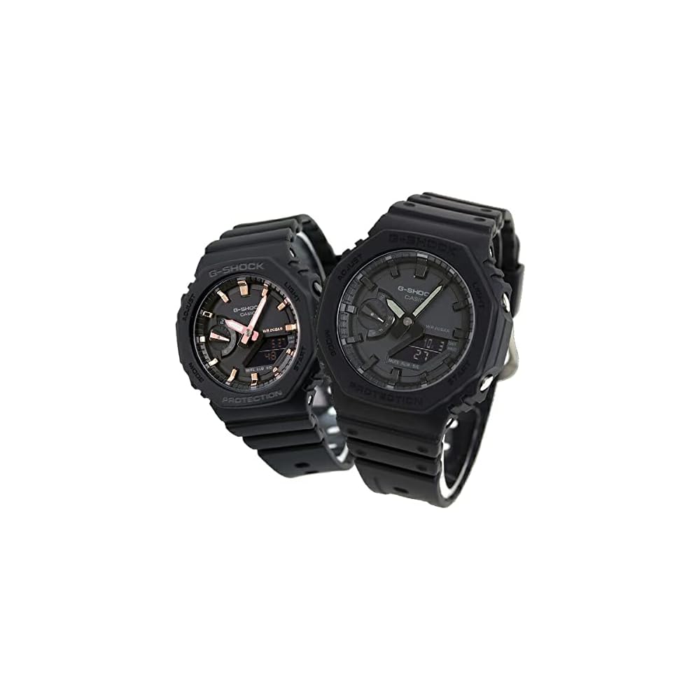 Casio G-Shock GA-2100-1A1DR GMA-S2100-1ADR World Time All Black Wristwatch Men s Women s Pair Watch