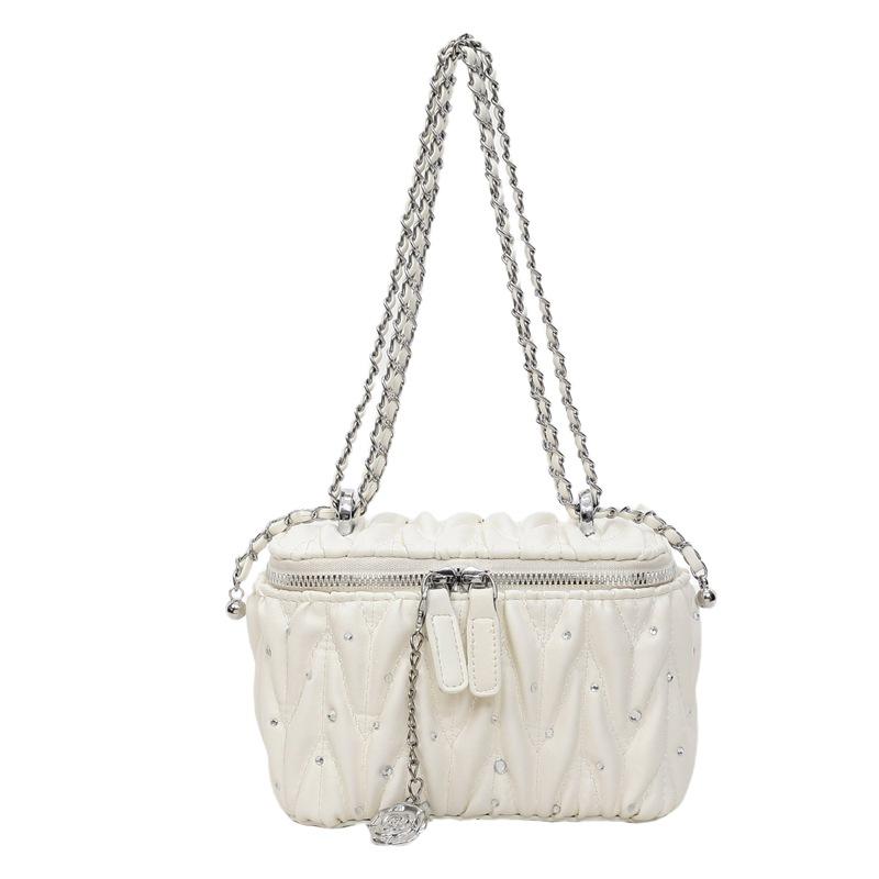 2025 spring new high-end texture fashion box bag women's small fragrant wind diamond shoulder bag simple messenger bag