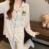 Frog Crayon Xiaoxin Cartoon Pajamas Women's Spring Imitation Cotton Thin Long Sleeve Suit Loungewear