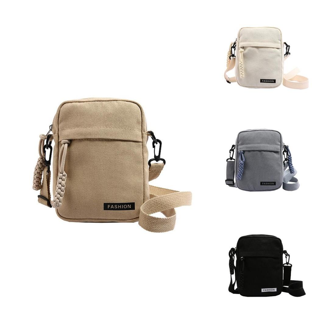 Crossbody Bag Canvas Mini Zipper Purse For Women Daily Casual Phone Pocket