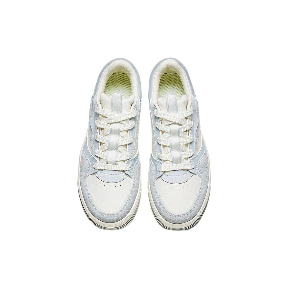 Anta C37 Series Thick Sole Height Increasing Non-Slip Wear-Resistant Low-Top Skate Shoes Women sneakers White Gray 922338003-2