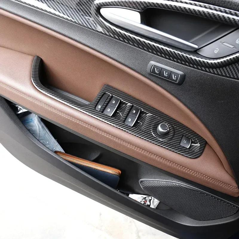 For Alfa Romeo Stelvio 2017 2018- ABS Car Interior Door Handle Window Glass Lifting Switch Buttons Frame Trim Cover Stickers
