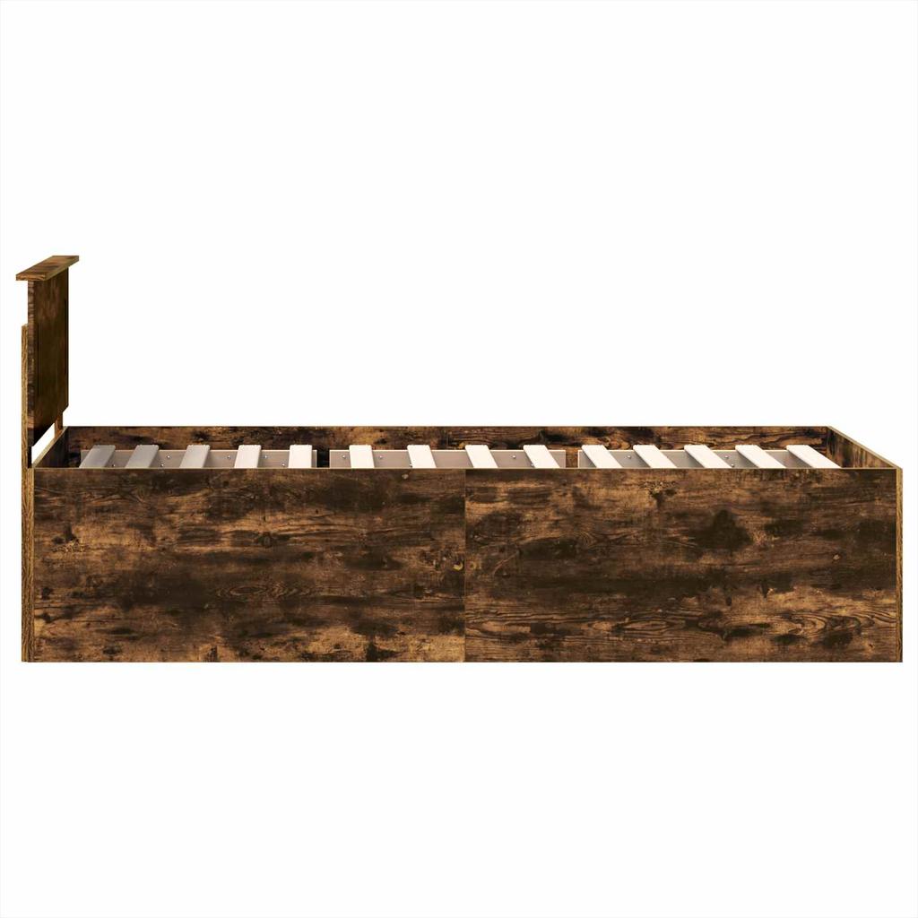 Bed Frame Smoked Oak 75 x 190 cm Particleboard