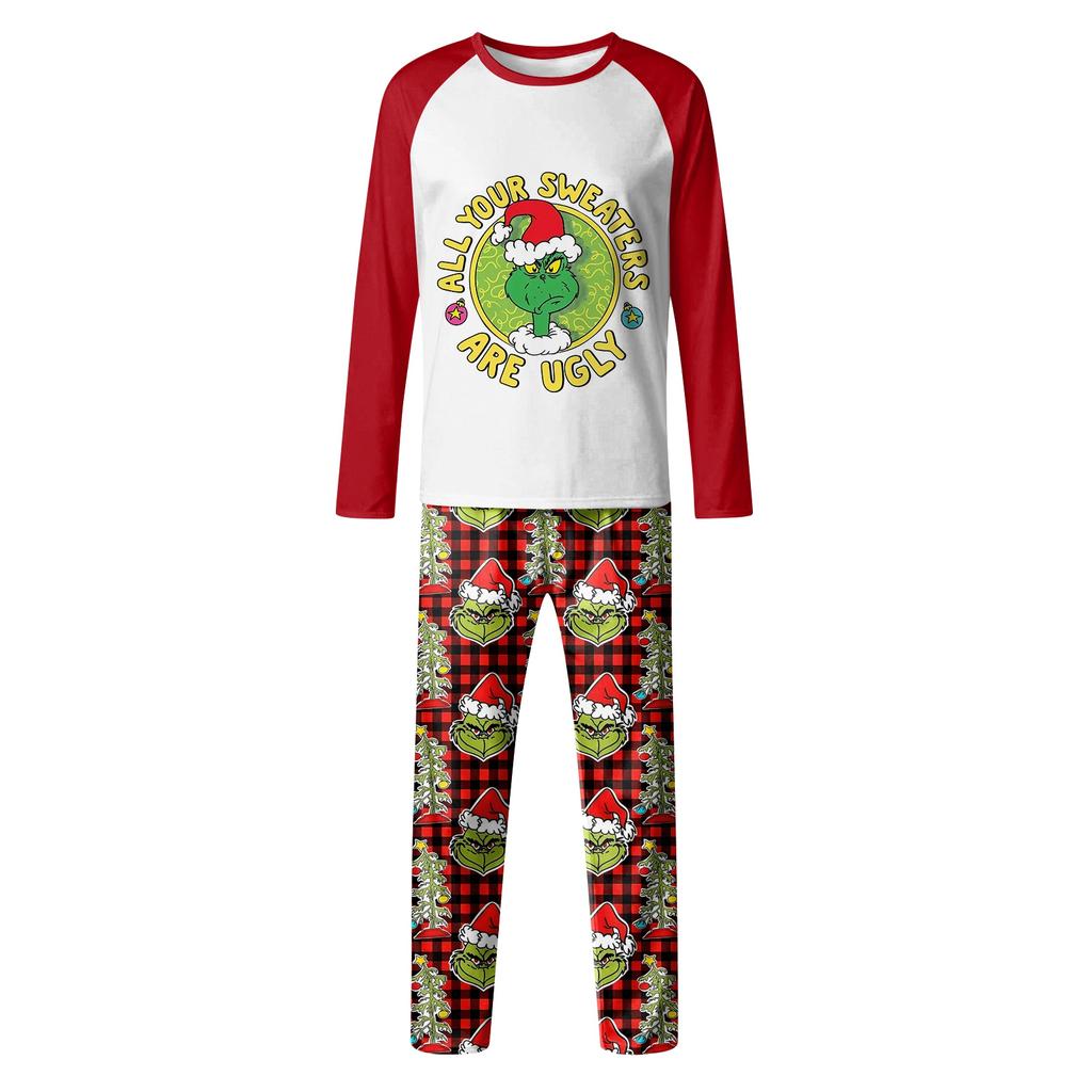Family Matching Print Sets Pajamas Loungewear Outfits Family Matching Long Sleeve Tops+Pants Set