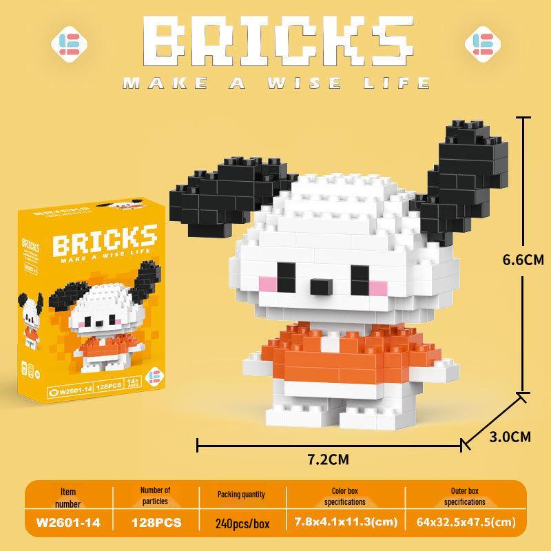 Cartoon Figurine Building Blocks: Kuromi, Cinnamoroll & Melody Rabbit - Educational Toy Blind Box for Kids