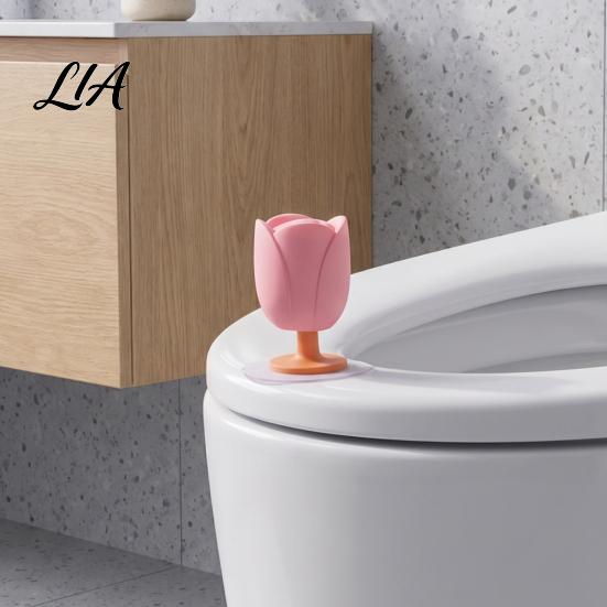 Washable Toilet Seat Lifter Silicone Tulip Lid Lifter, Hands-Free Lift Handle, Bathroom Avoid Touching Cover Tool, Accessories