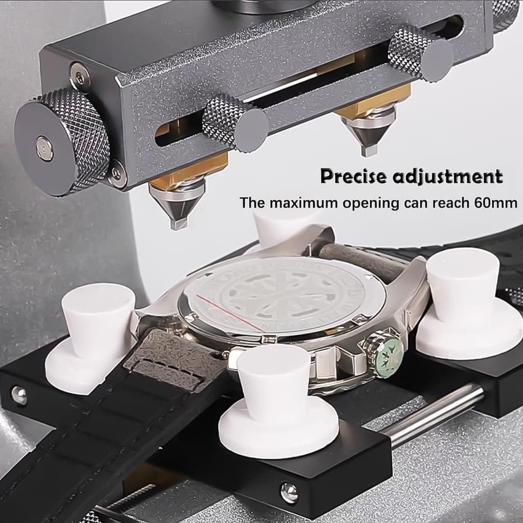 5700 Bench Watch Case Opener Wristwatch Tool Back Opener with 6 Dies for Watchmaker Watch Repair Tool