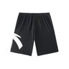 Anta Letter Logo Print Straight Leg Mid Rise Casual Shorts Men Shorts Black White 952428308-7