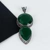 Smaragd Edelstein Anhänger 925 Sterlingsilber - Handgefertigtes Design, Alltagsschmuck, Einzigartige Smaragd Doppelstein Anhänger Geschenke