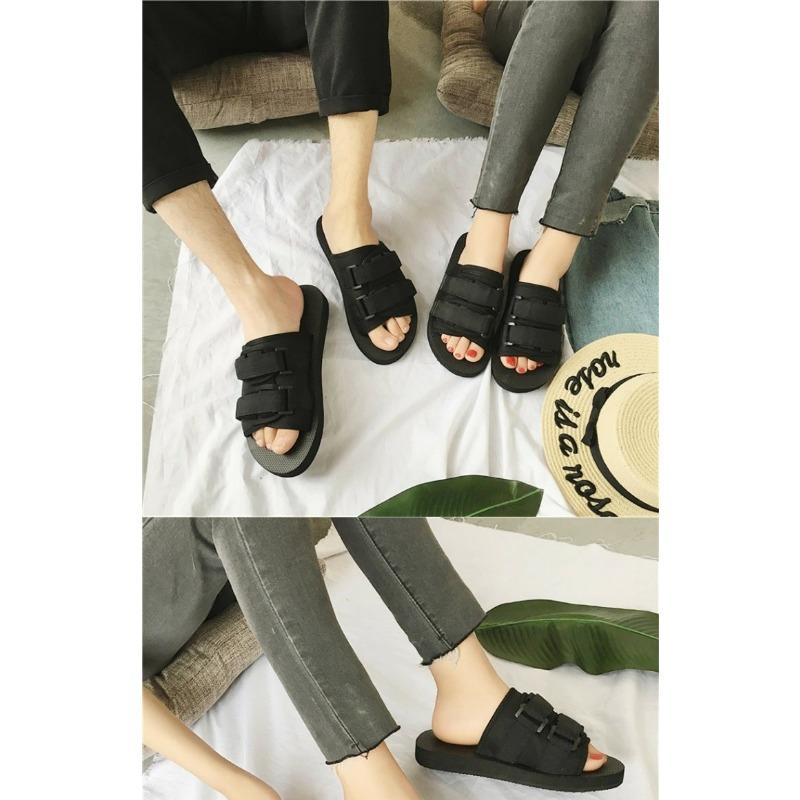 Ciabatte da Uomo Semplici da Esterno Moda Hook&Loop Tela Casual Scarpe da Coppia Slip-on Ciabatte da Spiaggia Sandali Scarpe da Donna Infradito
