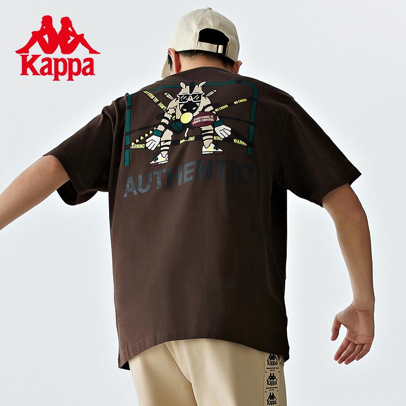 Kappa Retro Short Sleeve New Men's Pattern Printed T-shirt Pure Cotton Round Neck Half Sleeve Summer